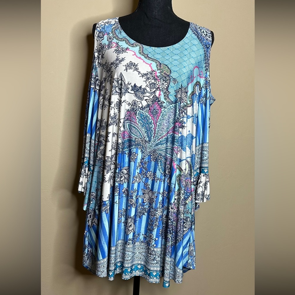 3XL Plus Size Cold Shoulder Tunic